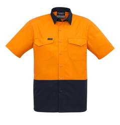 Mens Rugged Cooling Hi Vis Spliced S/S Shirt