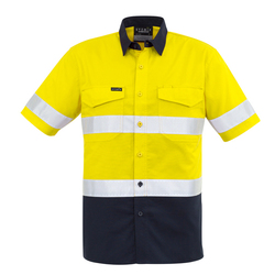 Mens Rugged Cooling Taped Hi Vis Spliced S/S Shirt