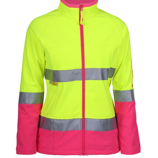 Ladies Hi Vis (D+N) Softshell Jacket with 3M Tape Thumbnail